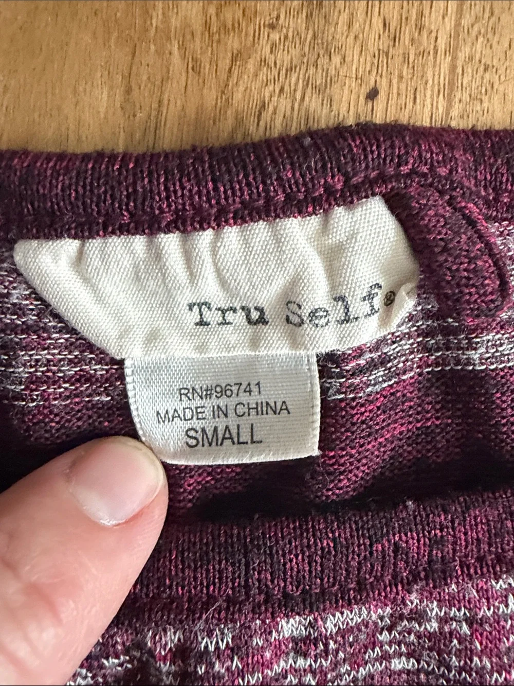 Women's Maroon Striped Lightweight Sweater
